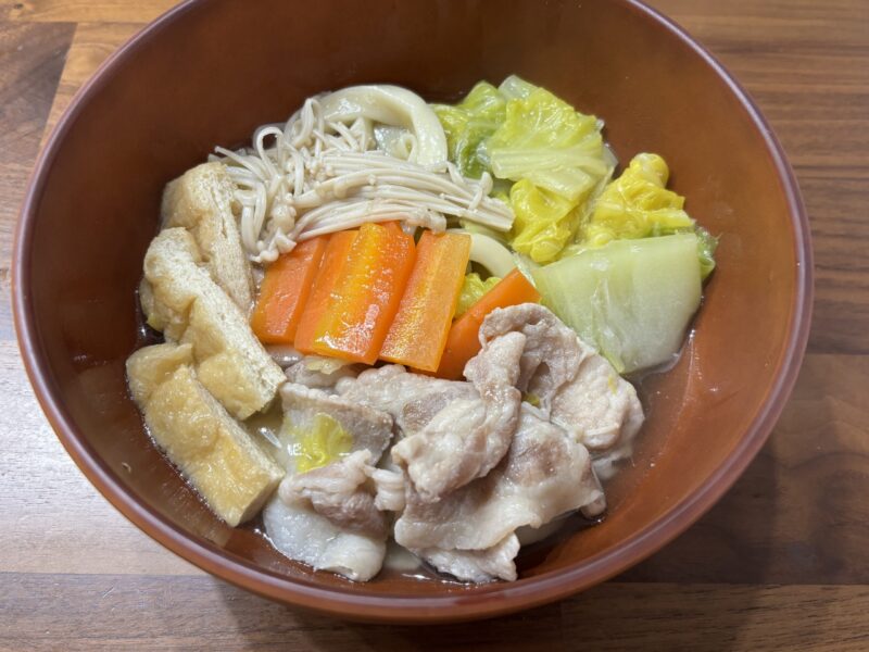 ビオ・マルシェの野菜で作った煮込みうどん